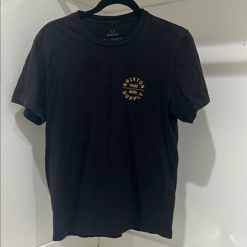 Brixton Black graphic Tee with Gold Logo